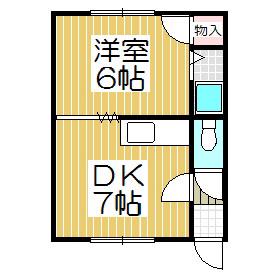 グリーンリーフ(1DK/3階)の間取り写真