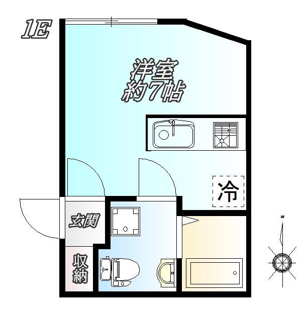 AW中野平和の森(ワンルーム/1階)の間取り写真