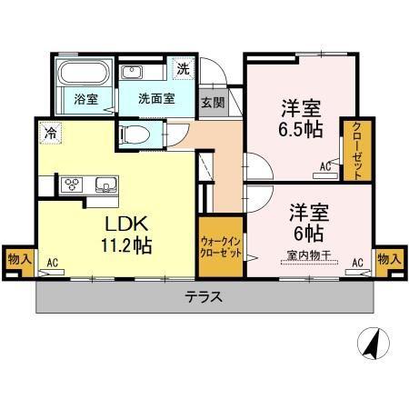 SEJOUR K(2LDK/1階)の間取り写真