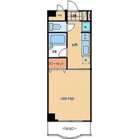 マンションルビーI(1K/1階)の間取り写真