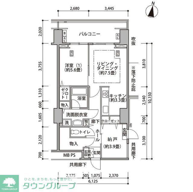 東雲キャナルコートCODAN17号棟(1SLDK/10階)の間取り写真