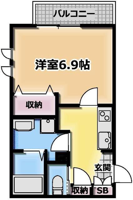 HOUSEKUL IS-2(1K/1階)の間取り写真