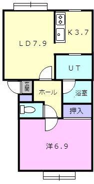 トーラス(1LDK/1階)の間取り写真
