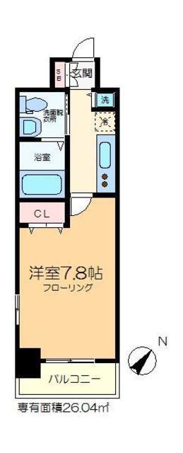 HF門前仲町レジデンス(1K/11階)の間取り写真