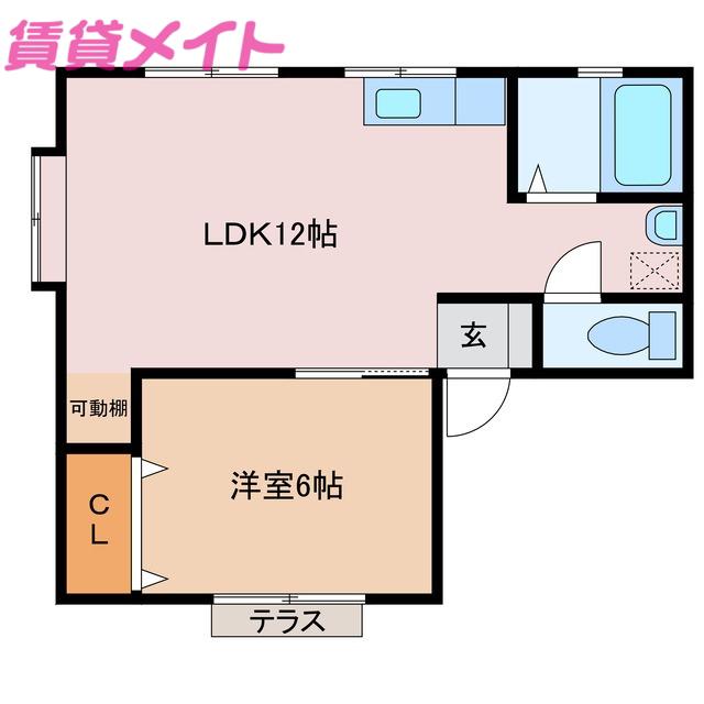 シャルムハイツ(1LDK/1階)の間取り写真
