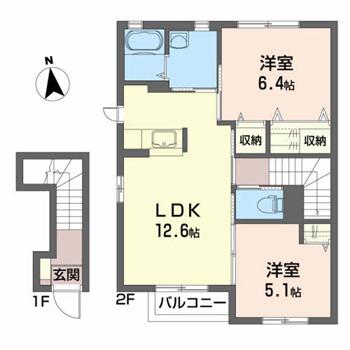 コンフォート エビス(2LDK/2階)の間取り写真