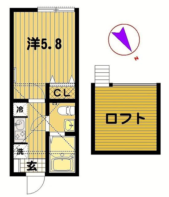 アザーレ・パッシオ西生田(1K/2階)の間取り写真