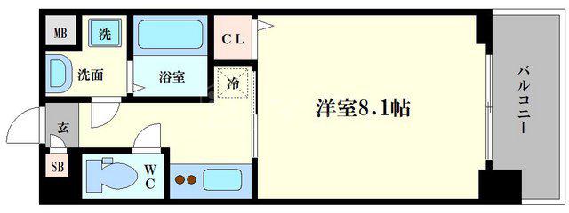 エグゼ大阪ドームII(1K/7階)の間取り写真