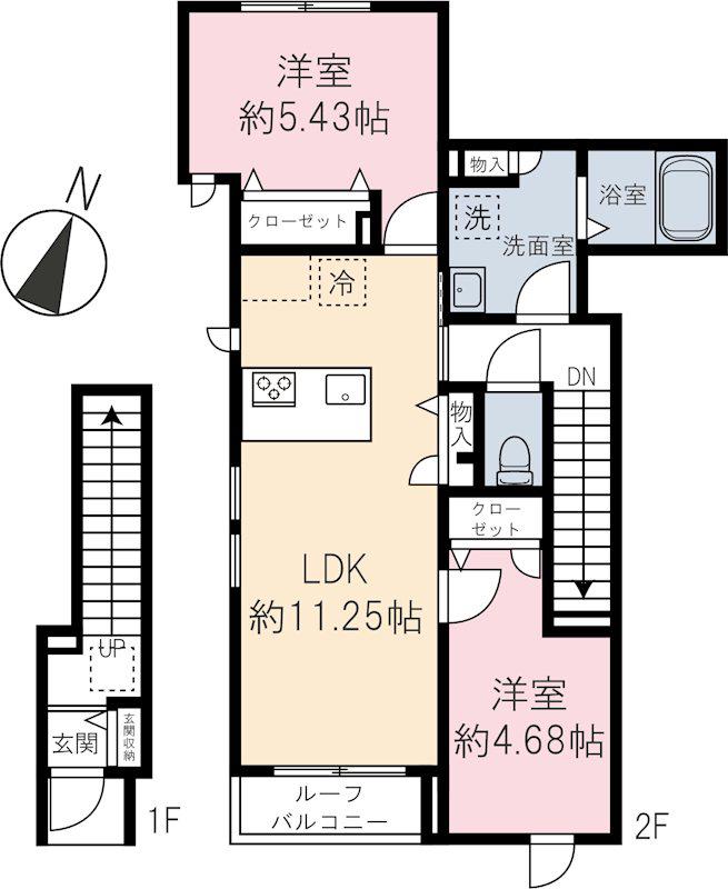 チェトラ新大塚(2LDK/2階)の間取り写真