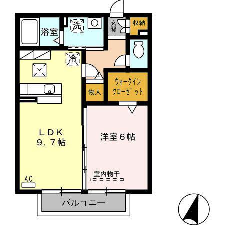 カーサフルール(1LDK/1階)の間取り写真