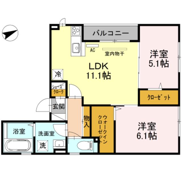 メゾンアミティエ(2LDK/2階)の間取り写真
