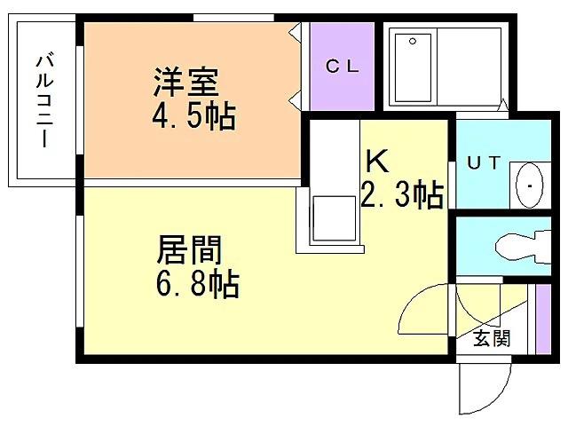 ルファールN25(1LDK/4階)の間取り写真
