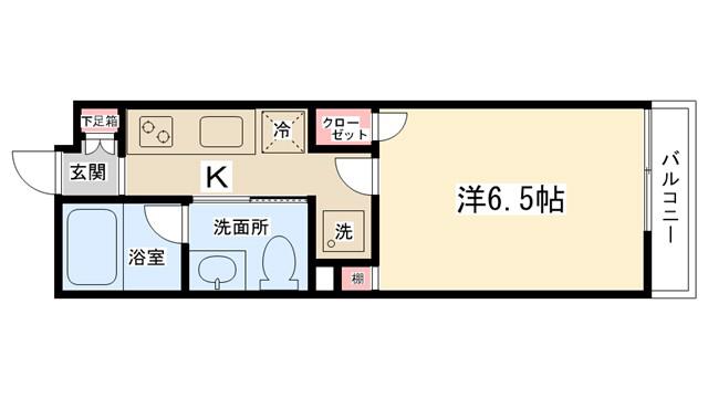 ユーロ古淵(1K/2階)の間取り写真
