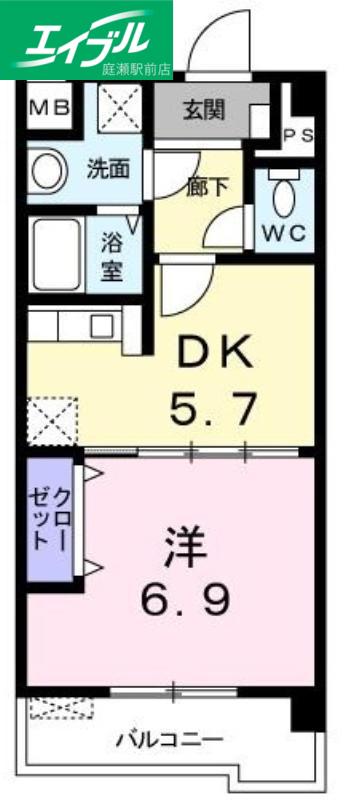 ソレイユ・ルヴァン(1DK/3階)の間取り写真