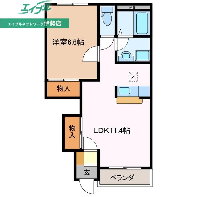 ルミナスガーデン(1LDK/1階)の間取り写真