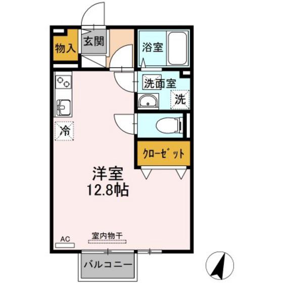 サニーハウス横井B棟(ワンルーム/2階)の間取り写真