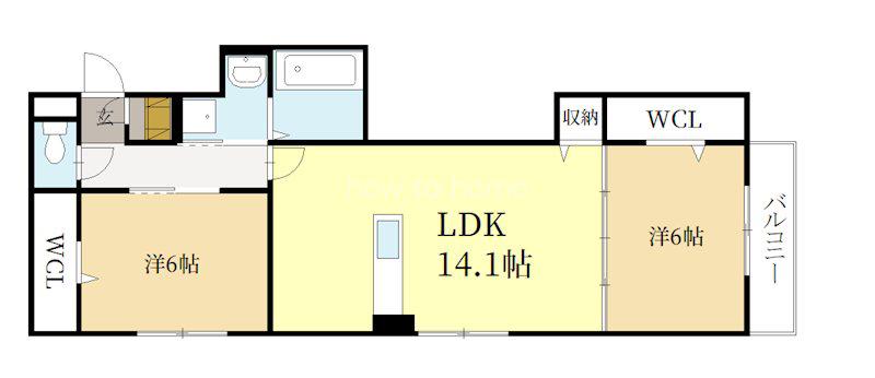 FAMILLE MAISON(2LDK/2階)の間取り写真