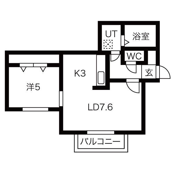 YS N10(1LDK/1階)の間取り写真
