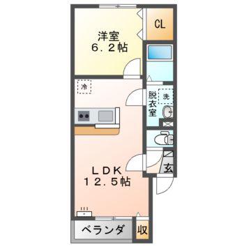 Mハイツ高砂20(1LDK/3階)の間取り写真