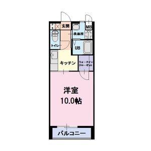 SUN PALACE緑が丘A(1K/2階)の間取り写真