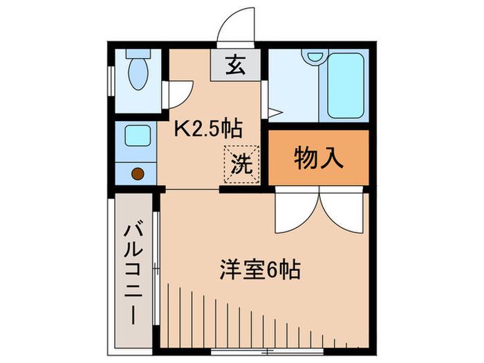 東急池上線 石川台駅 徒歩8分 2階建 築31年(1K/1階)の間取り写真