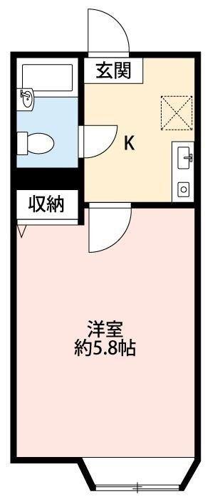 サンビレッジ新松戸(1K/1階)の間取り写真
