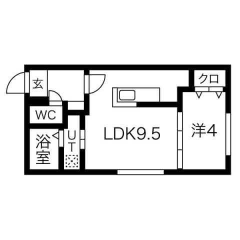 LE NUAGE 豊平(1LDK/2階)の間取り写真