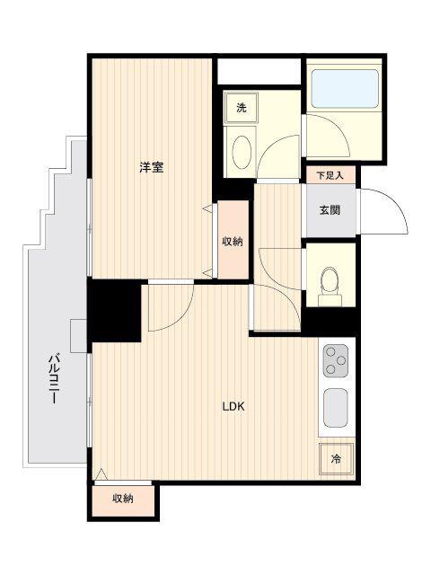 ドゥーエ練馬(1LDK/5階)の間取り写真