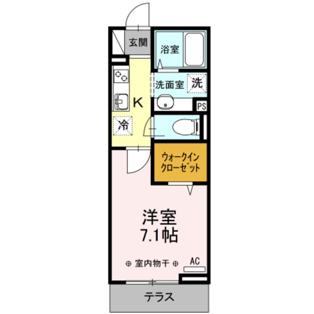 コーポ盛/コーポ和コーポ盛(1K/1階)の間取り写真