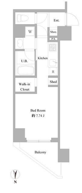 B CITY APARTMENT NAKANO イースト(ワンルーム/6階)の間取り写真