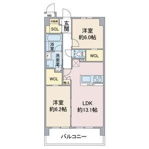 エトワール社が丘(2LDK/3階)の間取り写真