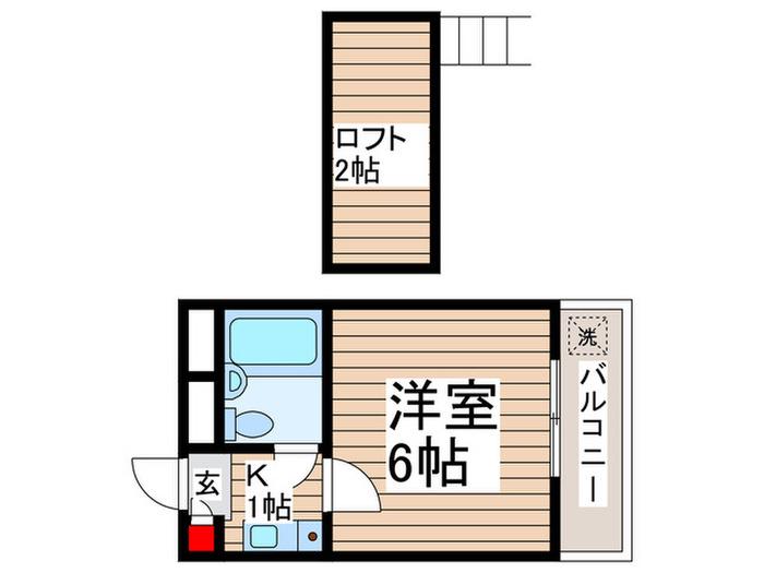 メゾン幕張(1K/2階)の間取り写真