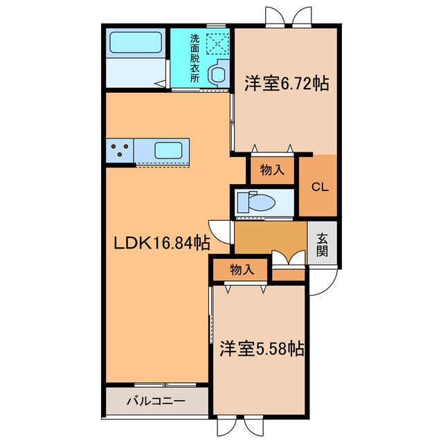 NEIGE428(2LDK/2階)の間取り写真