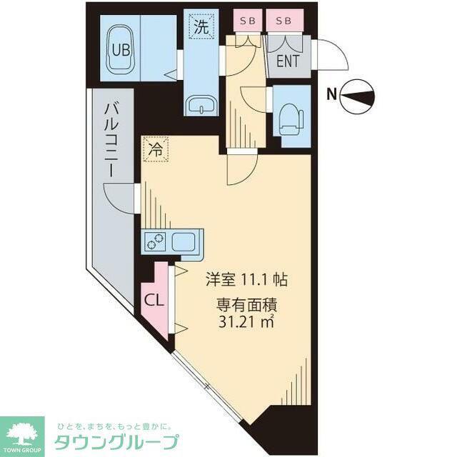 ルアナ亀戸(ワンルーム/8階)の間取り写真