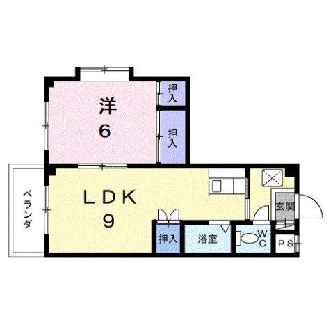 レジデンス家久(1LDK/4階)の間取り写真