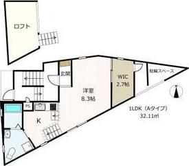 シェソワ黒川(ワンルーム/1階)の間取り写真