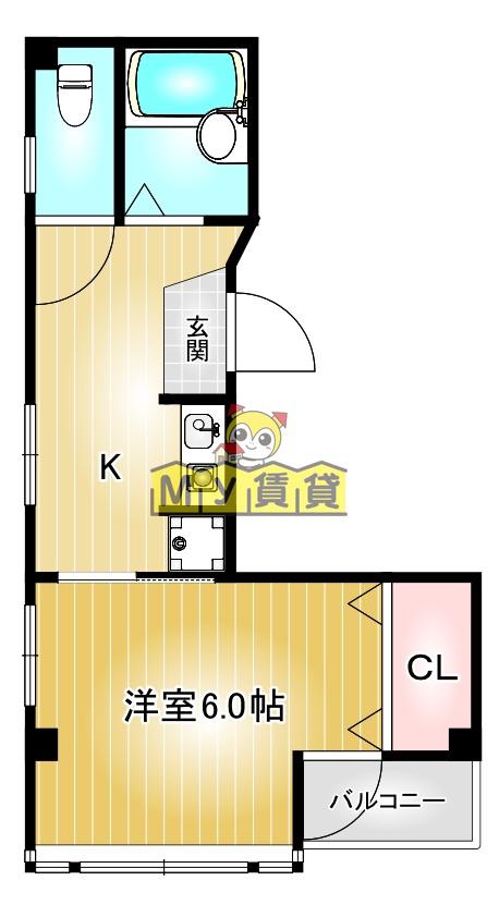 カサデナカノ(1K/4階)の間取り写真