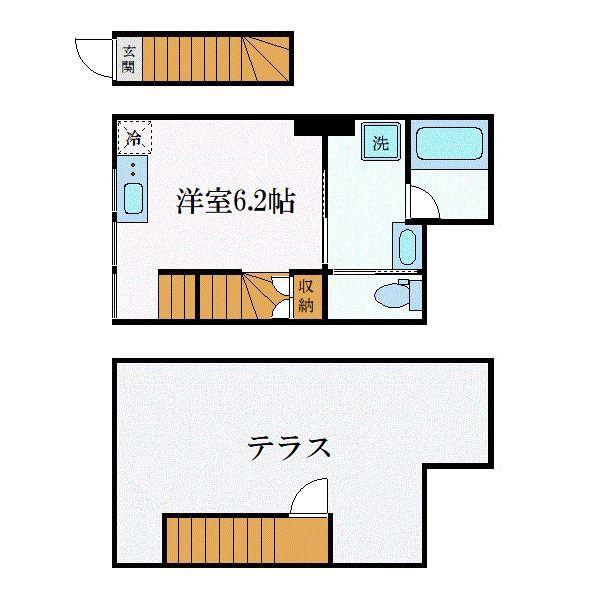 THETERRACE新検見川(ワンルーム/2階)の間取り写真