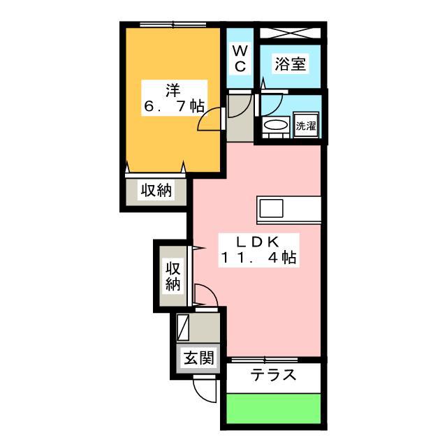 ウィステリア・K(1LDK/1階)の間取り写真