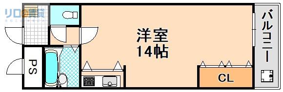 グリーンコートアラン(ワンルーム/3階)の間取り写真