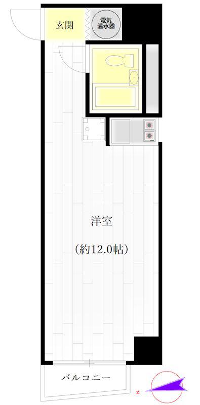 ラフィネ新宿(ワンルーム/8階)の間取り写真
