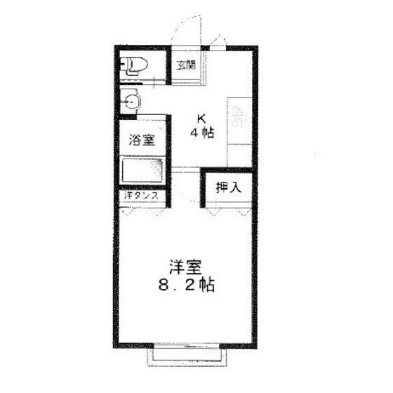 FEEL FINE TSUKURIMICHI I(1K/2階)の間取り写真