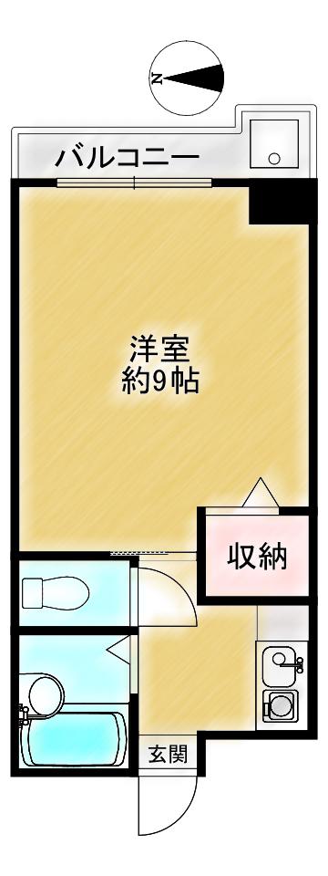 クリーンヒル王子(1K/2階)の間取り写真