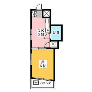 ティージェビバンテ(1DK/6階)の間取り写真