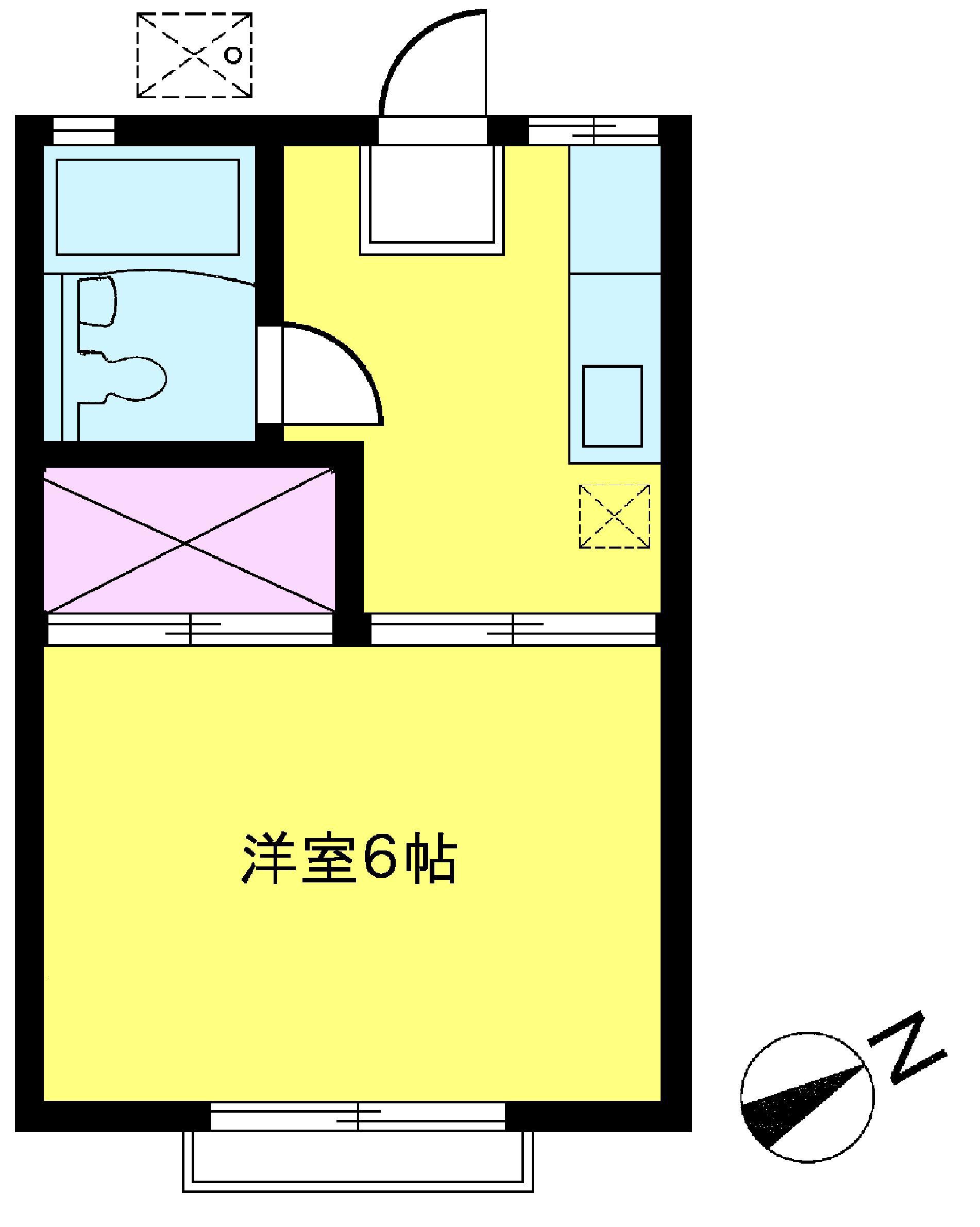 ハイツ白馬1(1K/1階)の間取り写真