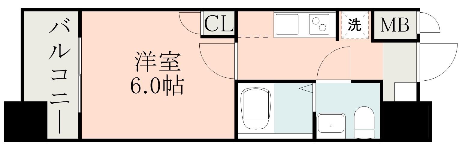 S-RESIDENCE照国ASCENT(1K/9階)の間取り写真