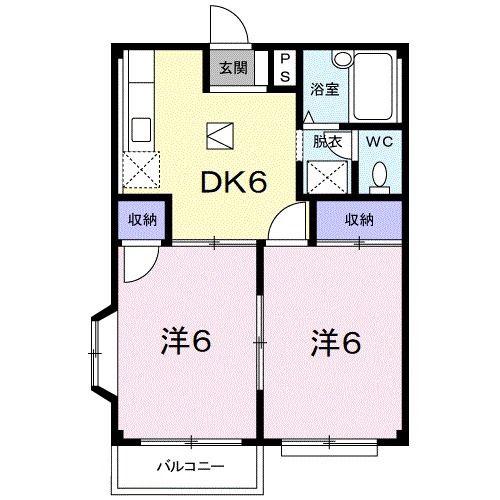 エルディム笹島(2DK/1階)の間取り写真