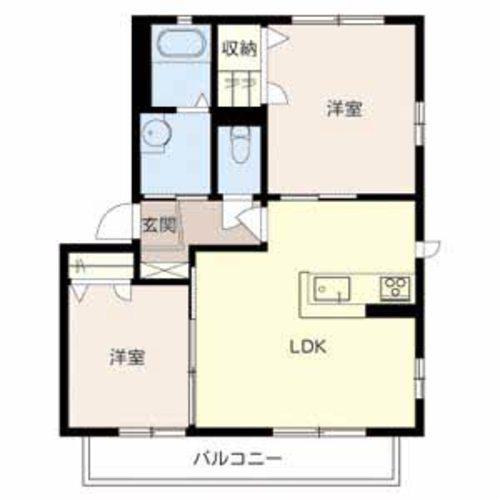 パラドール(2LDK/2階)の間取り写真
