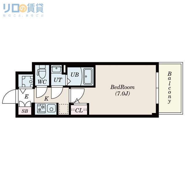 SーRESIDENCE上新庄ASCENT(1K/13階)の間取り写真
