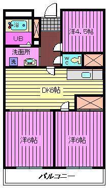 ロイヤルクレスト(3DK/2階)の間取り写真